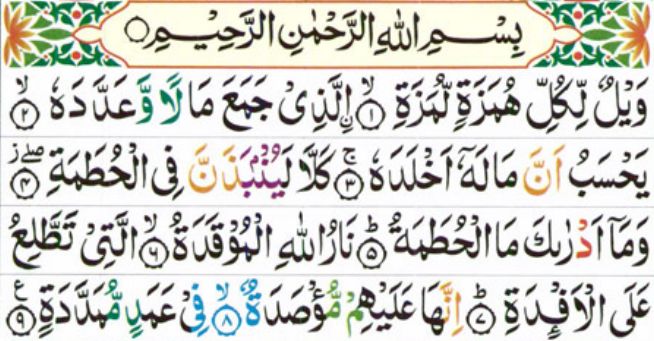Learn Surah-Al-Humazah With Tajweed Rules